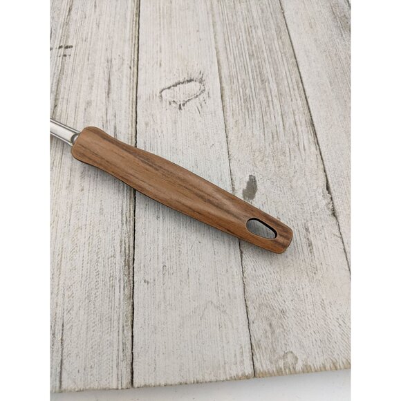 Ekco Kitchen Ladle Stainless Steel Wood Grain Handle 11" Vintage - Picture 2 of 6